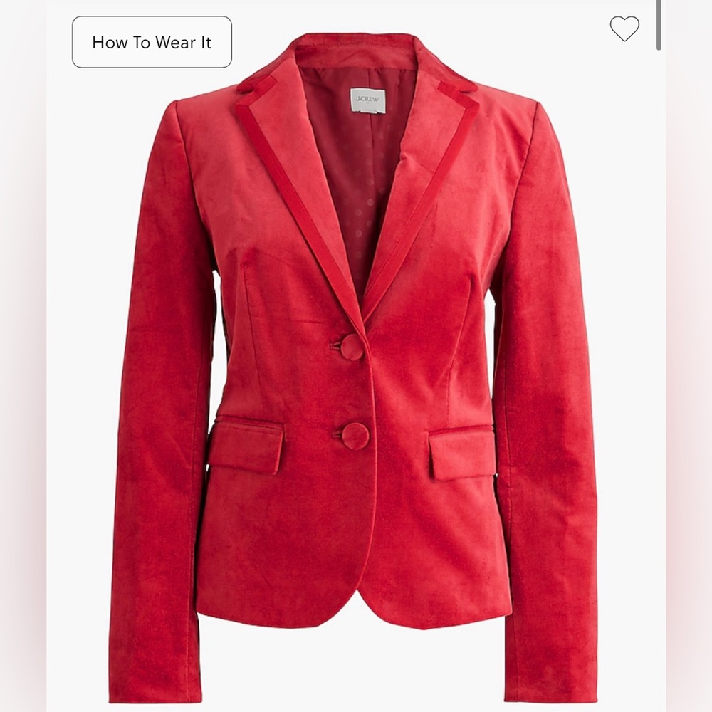 J.Crew Velvet Schoolboy Blazer